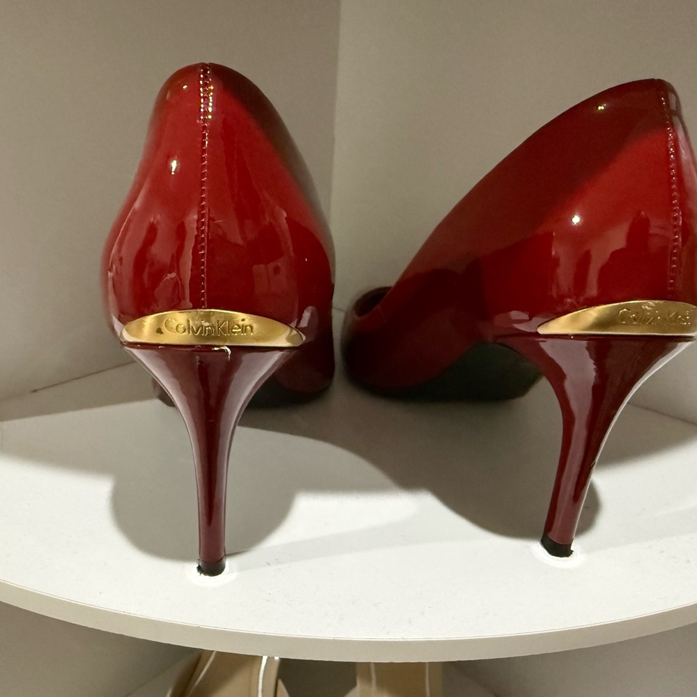 Calvin Klein Glossy Red Heels